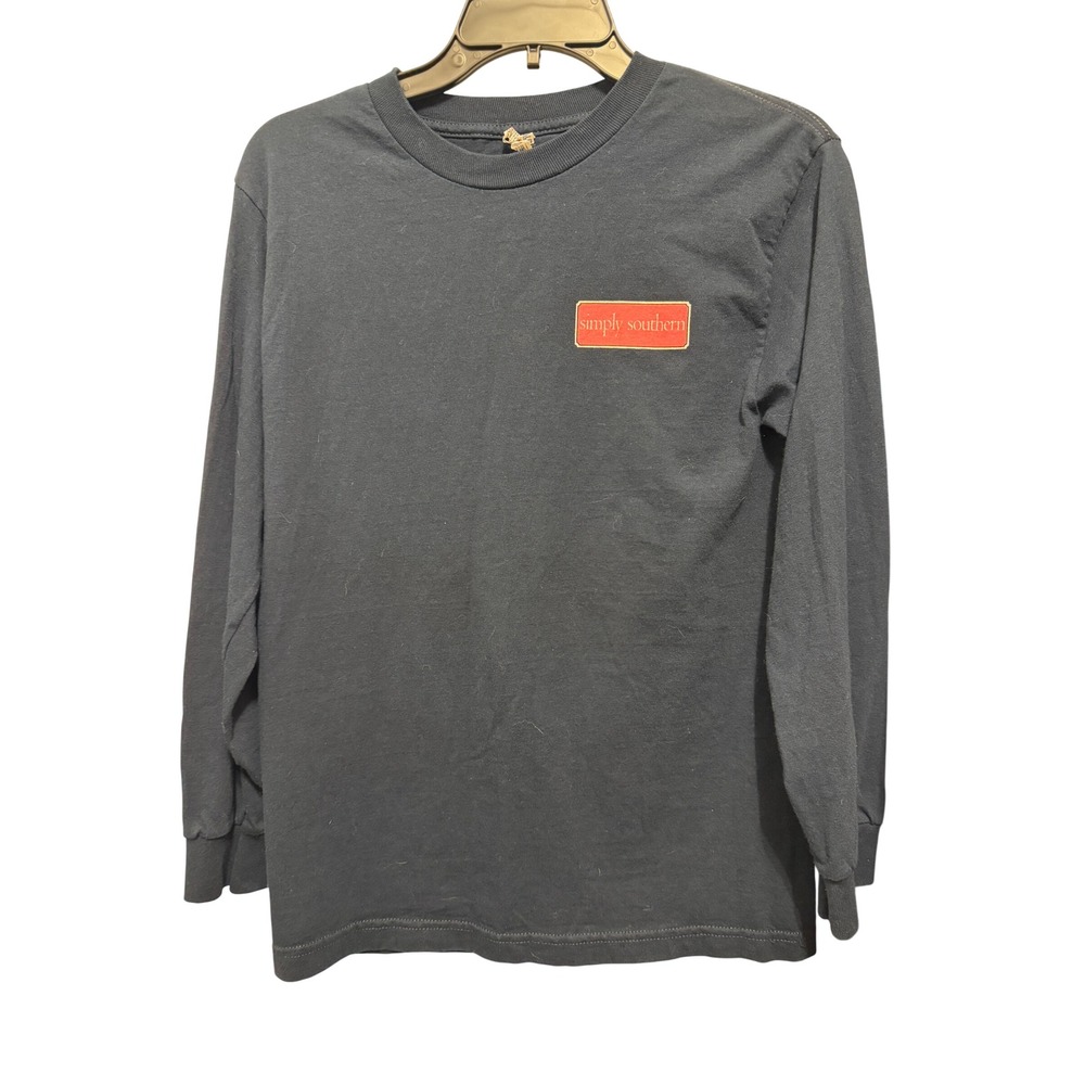 Simply Southern Long Sleeve Graphic T-Shirt Navy Blue Pursuit of Preppiness Sm